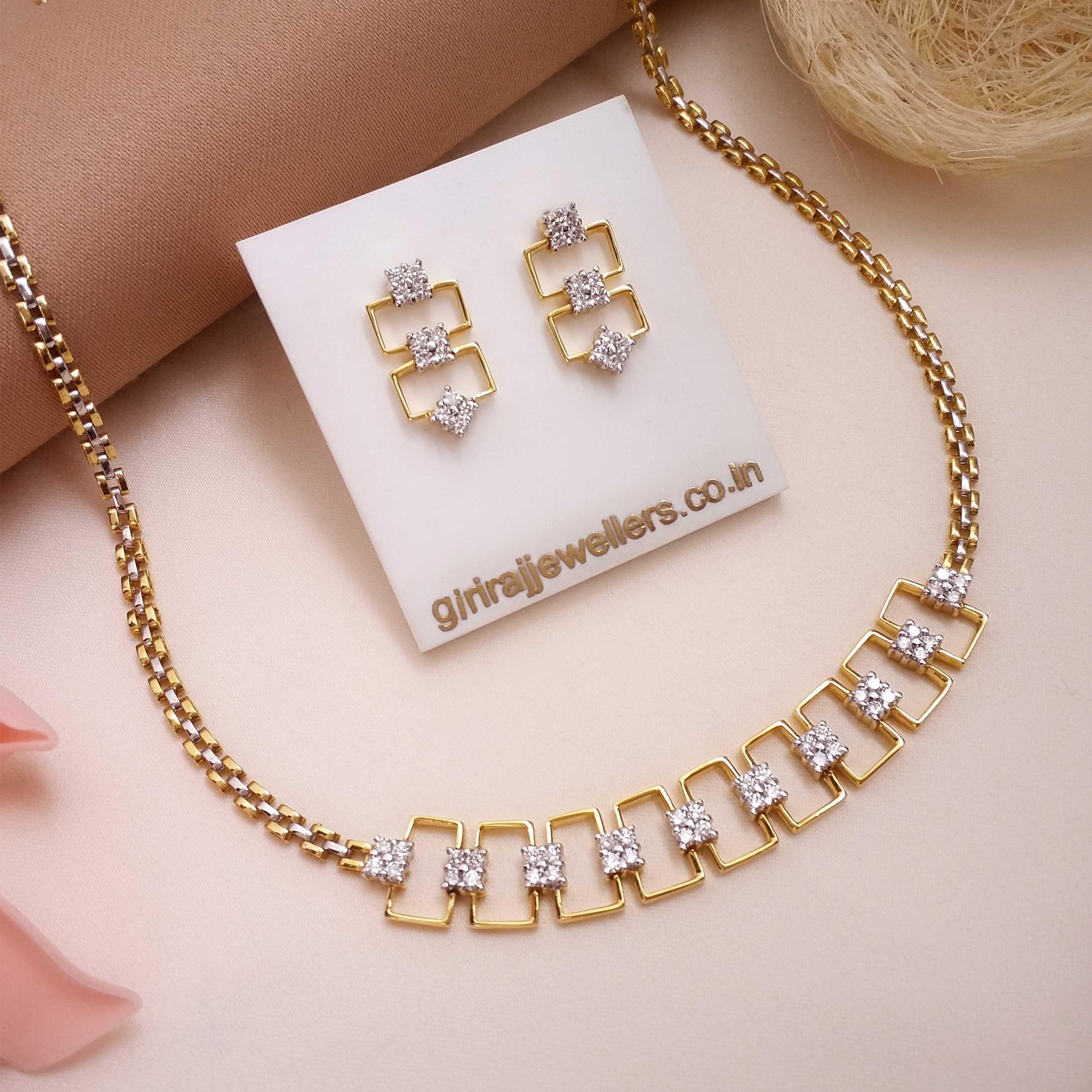 Malabar Gold & Diamonds NSMBNK20432 Mine Diamond Studded Close to Neck Gold  Necklace Set in Chennai at best price by Malabar Gold & Diamonds - Justdial
