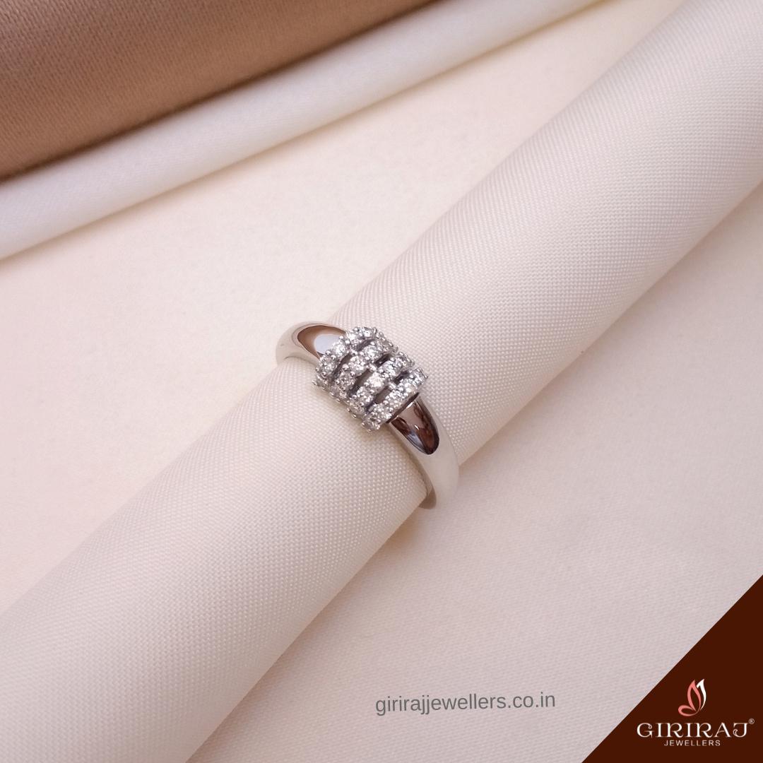 Buy Glitz Diamond Ring 18 KT white gold (2.46 gm). | Online By Giriraj Jewellers