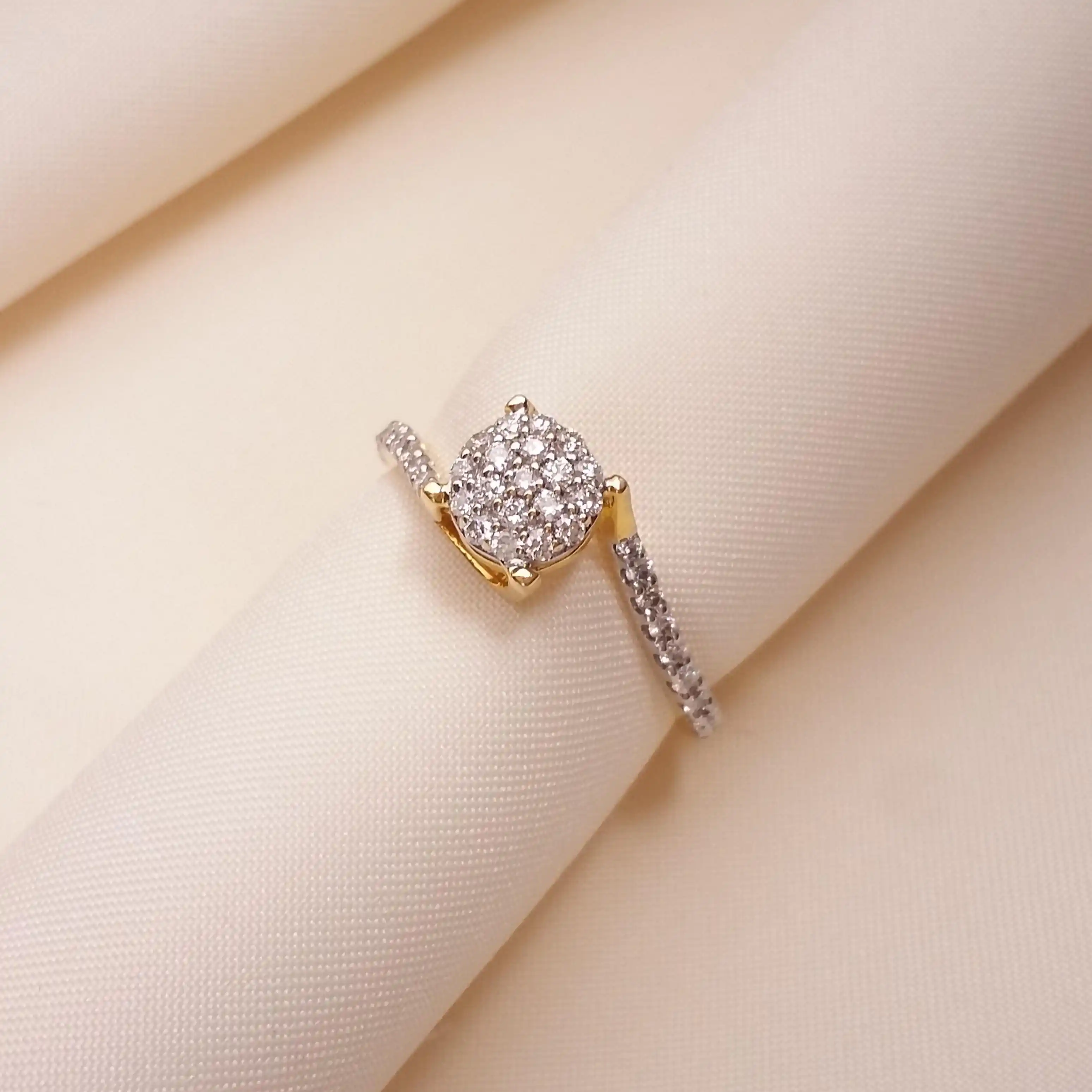 Buy Eva  Diamond Ring 18 KT yellow gold (2.27 gm). | Online By Giriraj Jewellers