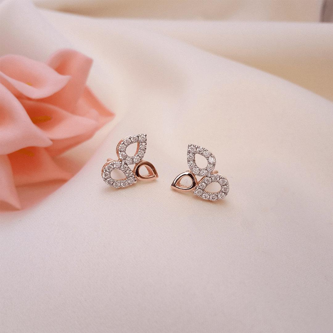 Buy Riley Rose Gold Diamond Earrings 18 KT rose gold (3.3 gm). | Online By Giriraj Jewellers