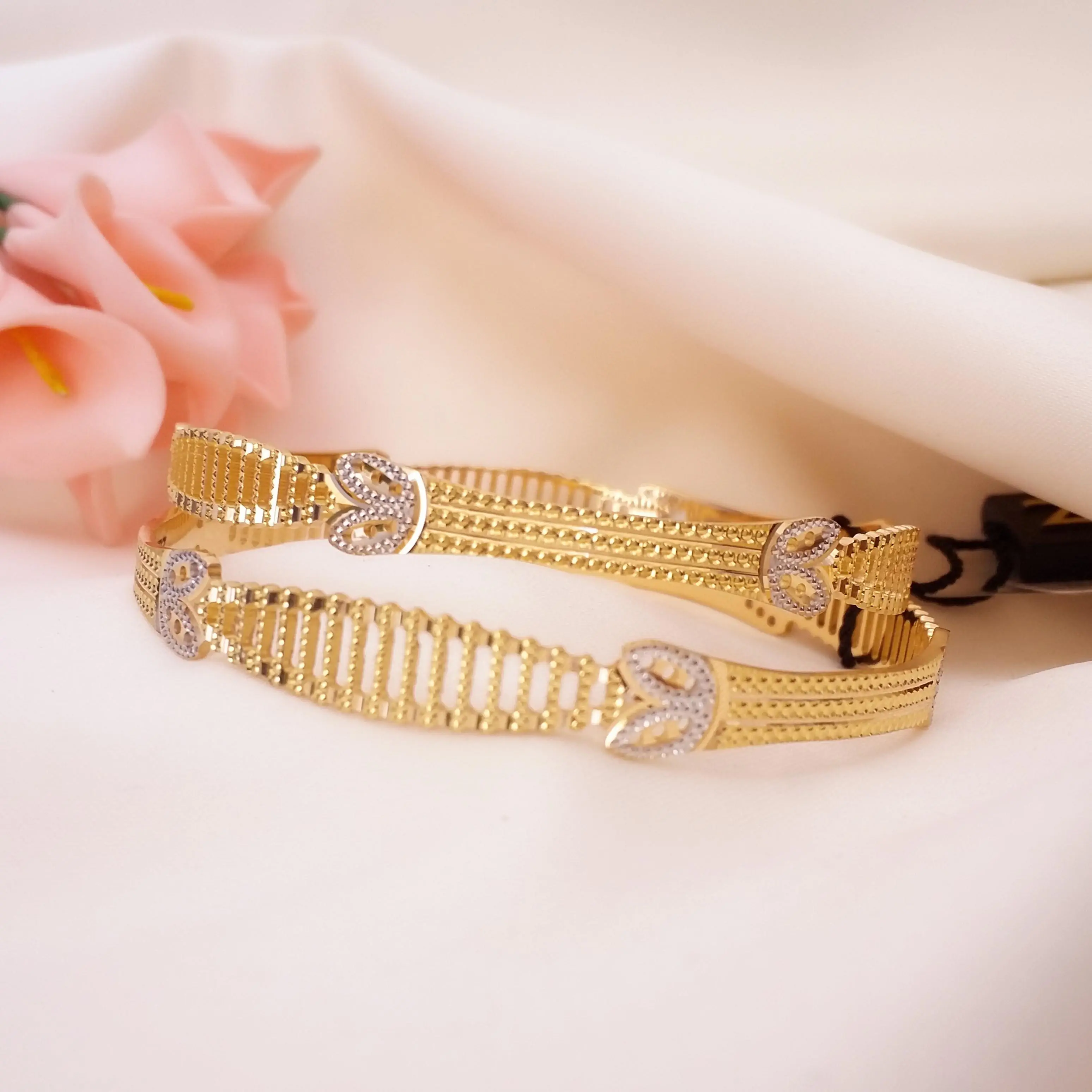 Buy Manikya Solid Gold Bangles 22 KT yellow gold (31.5 gm). | Online By Giriraj Jewellers