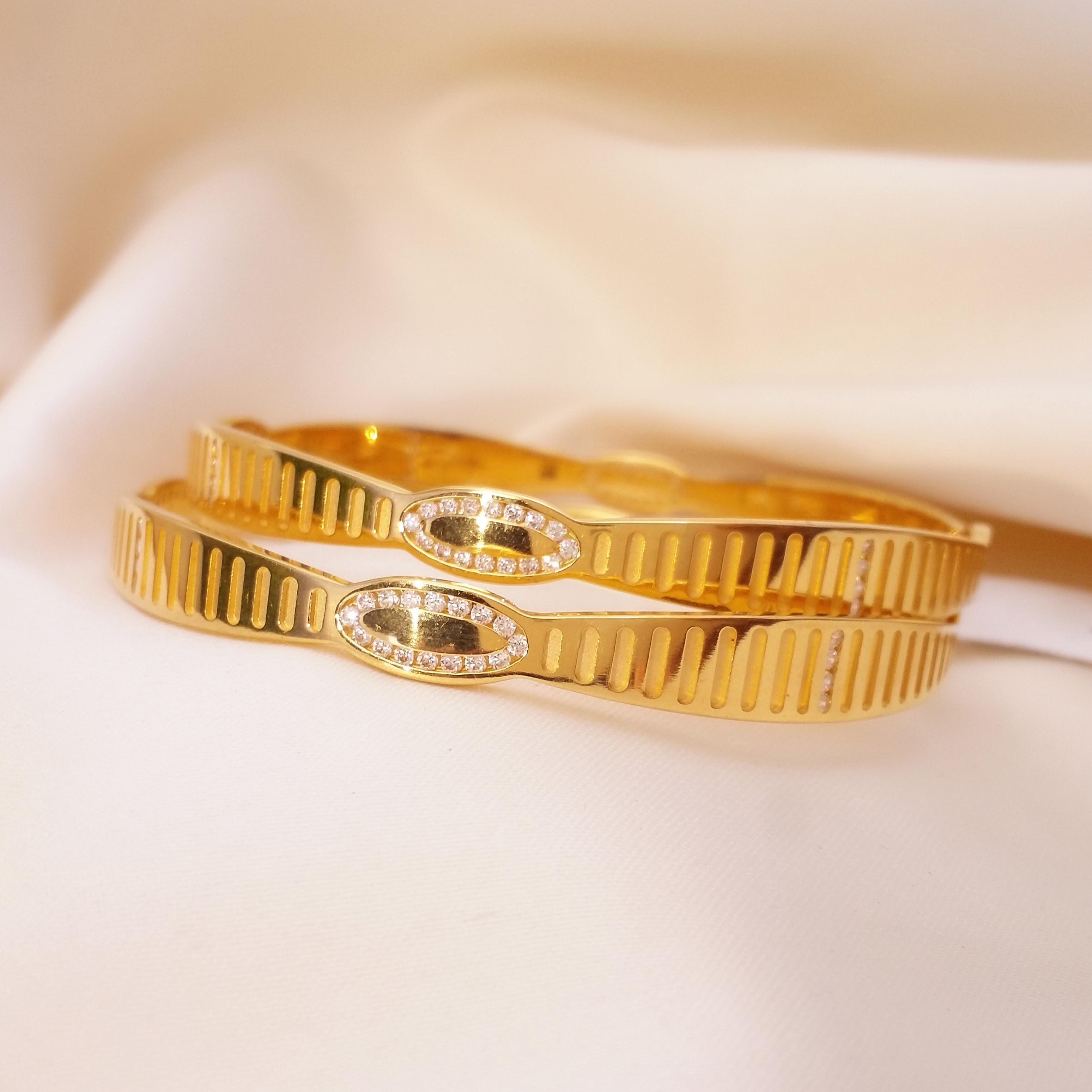 Buy Avisa Solid Gold Bangle 22 KT yellow gold (41.48 gm). | Online By Giriraj Jewellers