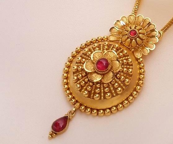 Buy Golden Radiance Gold Pendant 22 KT yellow gold (9 gm). | Online By Giriraj Jewellers