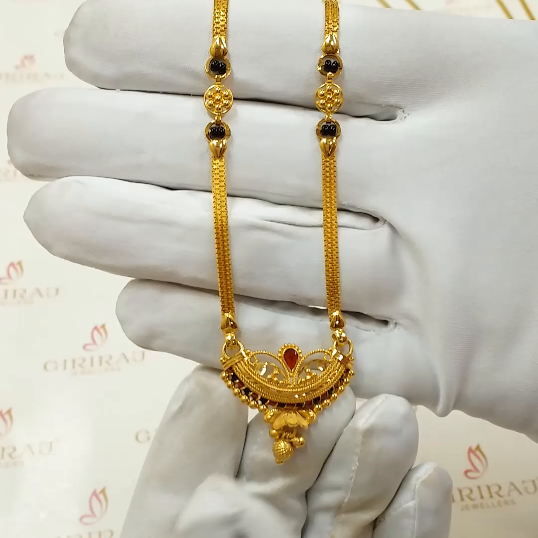 Buy Slava Gold Mangalsutra 22 KT yellow gold (18.18 gm). | Online By Giriraj Jewellers