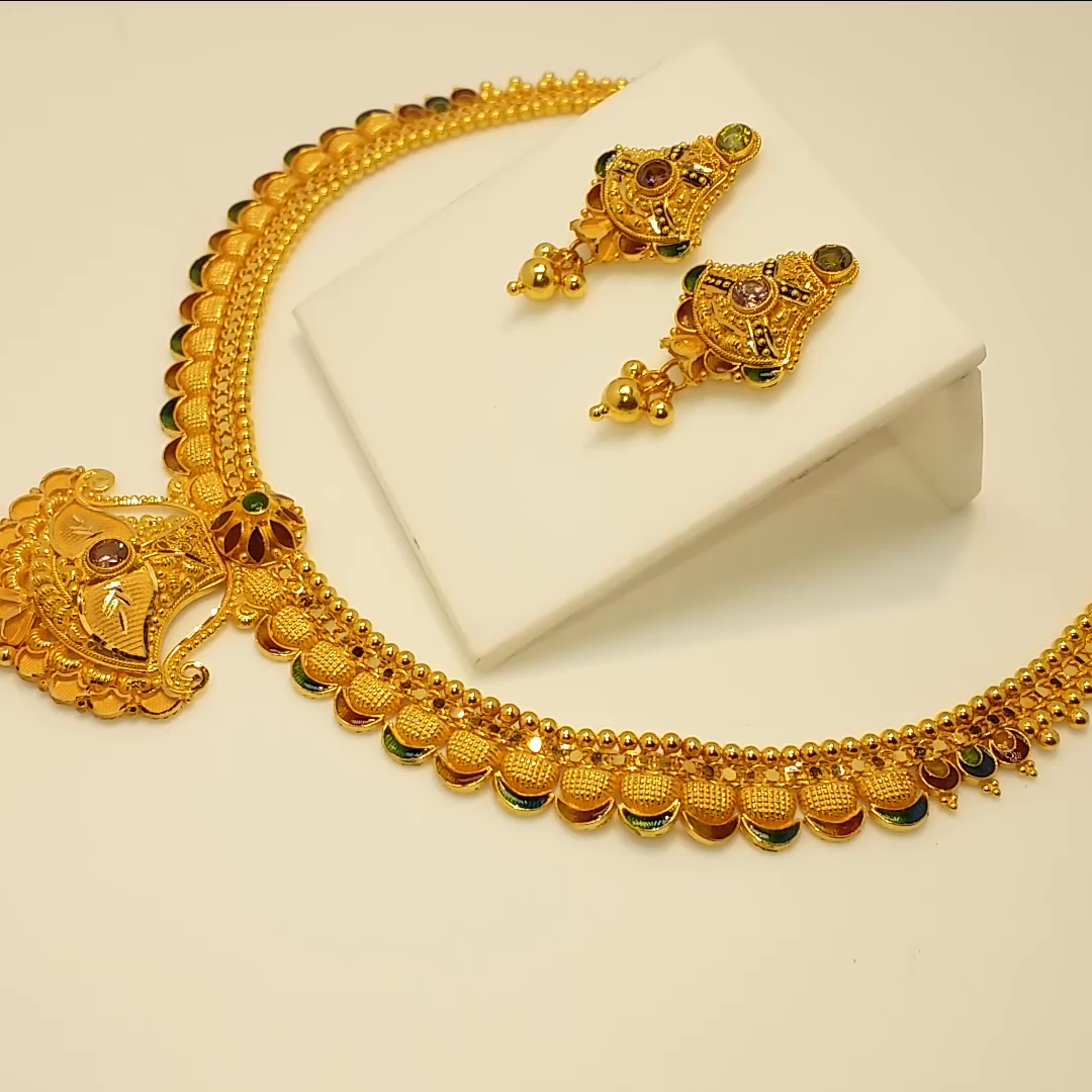 Buy Aaryaa 22k Gold Necklace 22 KT yellow gold (21.3 gm). | Online By Giriraj Jewellers