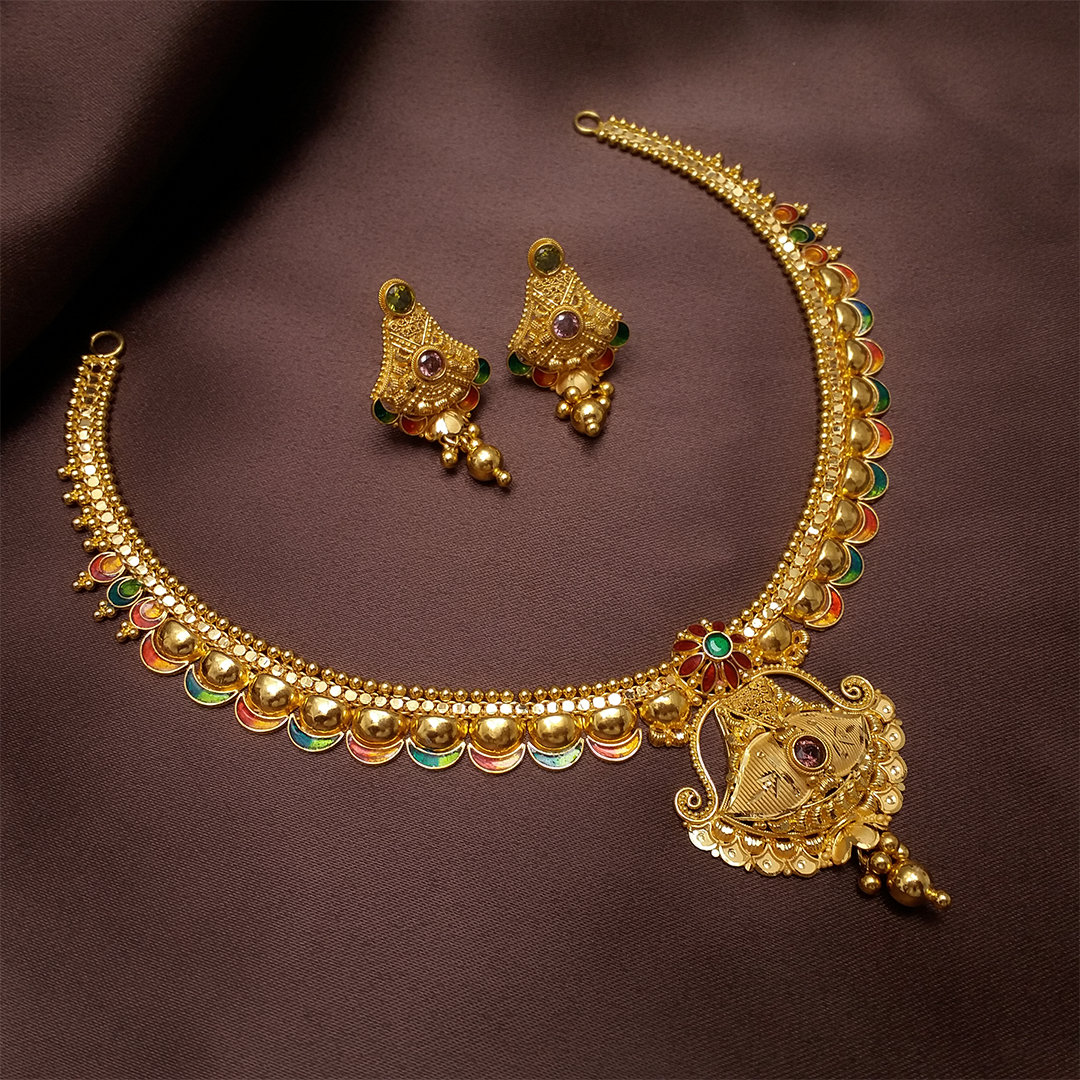 Buy Aaryaa 22k Gold Necklace 22 KT yellow gold (22.5 gm). | Online By Giriraj Jewellers