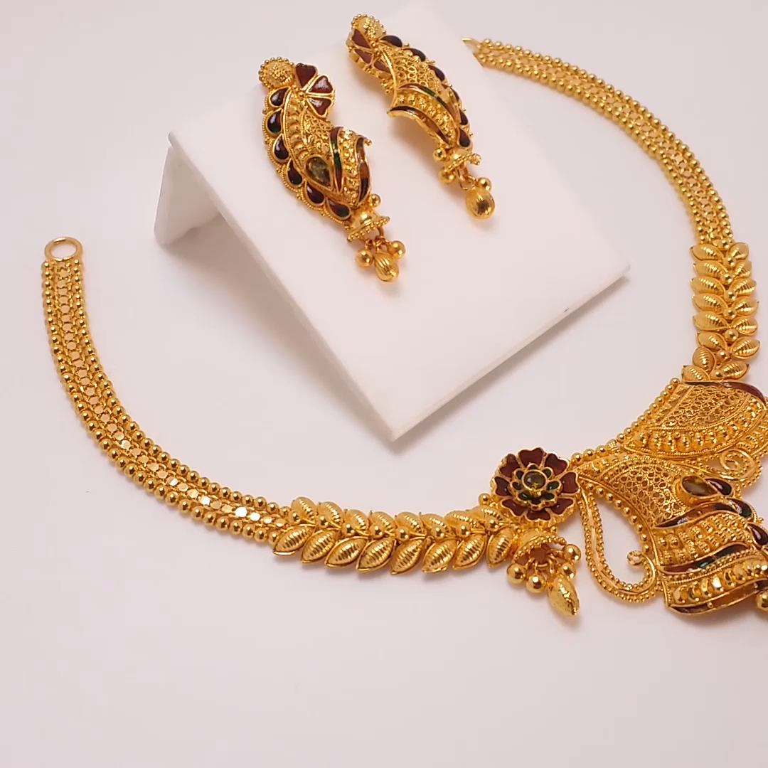Buy Avya 22kt Gold Necklace 22 KT yellow gold (26.29 gm). | Online By Giriraj Jewellers