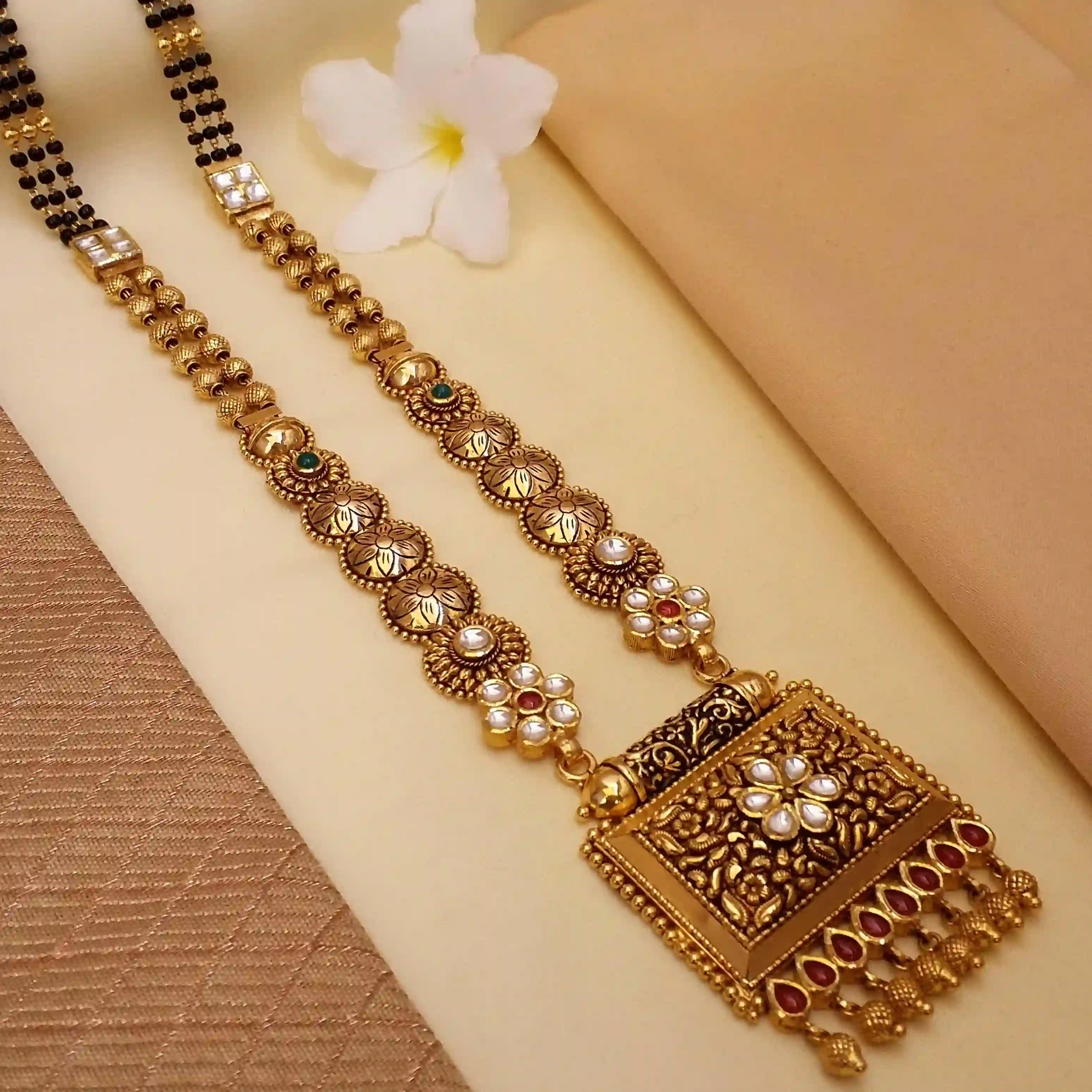Buy Clarita Gold Mangalsutra 22 KT yellow gold (60.5 gm). | Online By Giriraj Jewellers