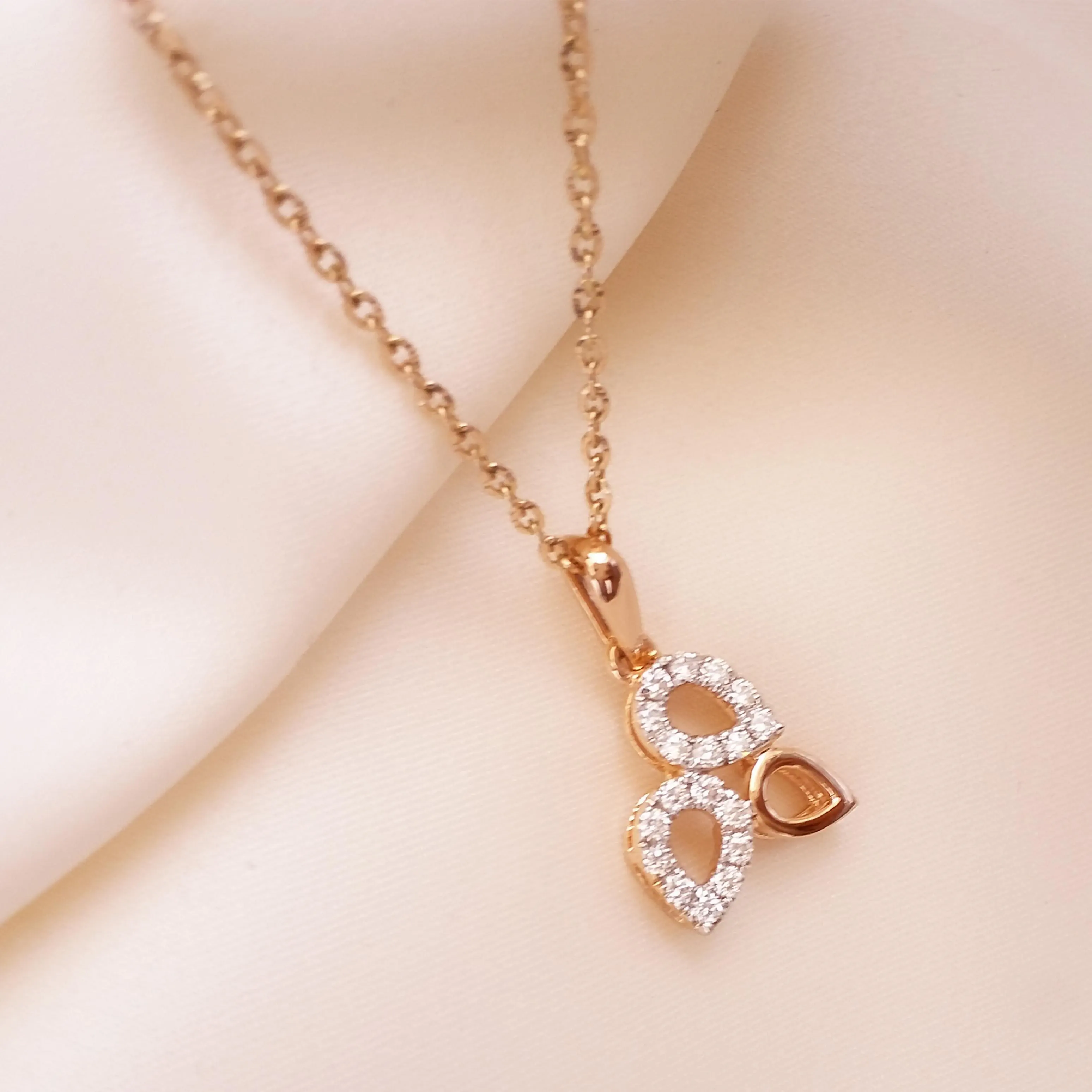 Buy Riley Rose Gold Diamond Pendant 18 KT rose gold (1.776 gm). | Online By Giriraj Jewellers