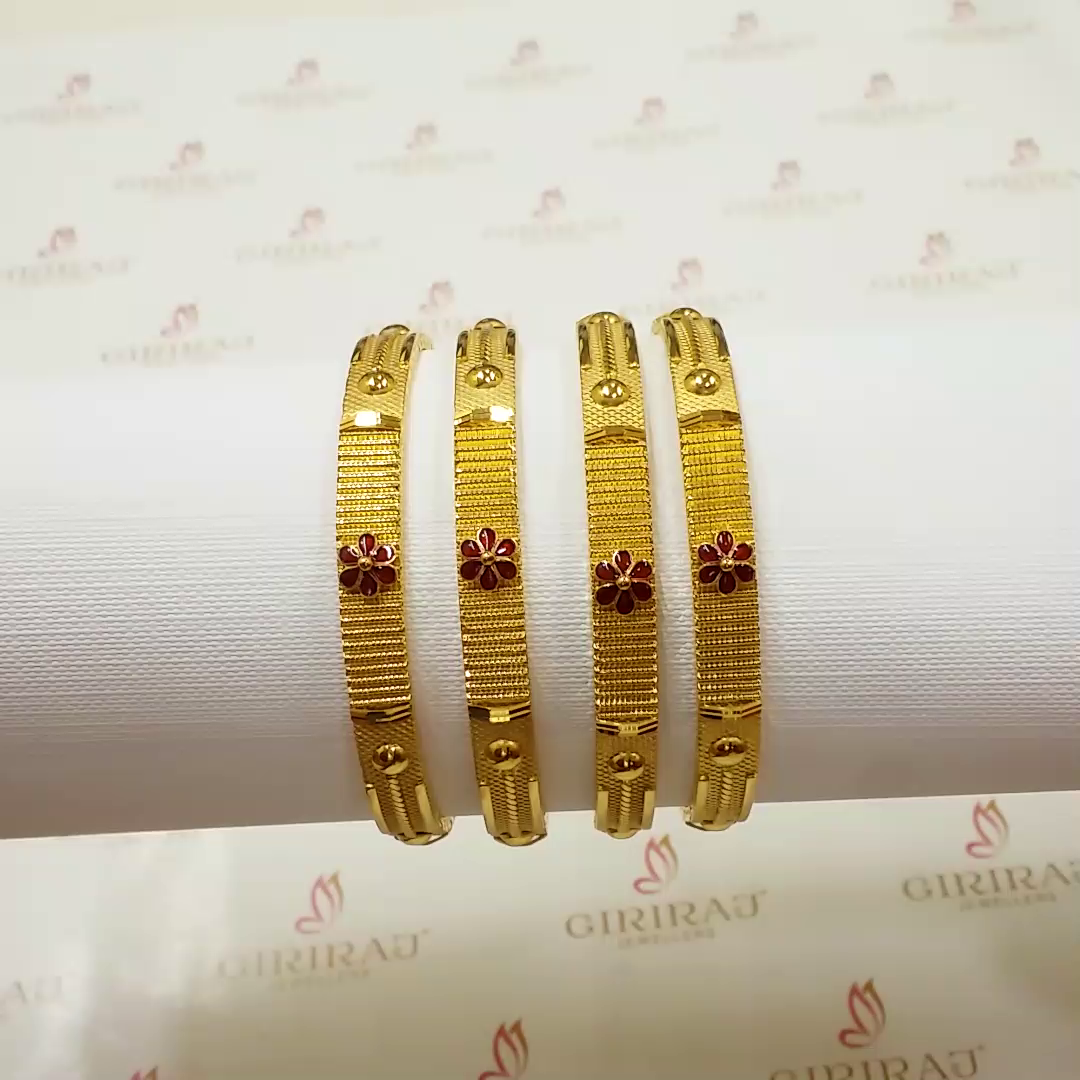 Buy Anishi Gold Bangles 22 KT yellow gold (58.9 gm). | Online By Giriraj Jewellers